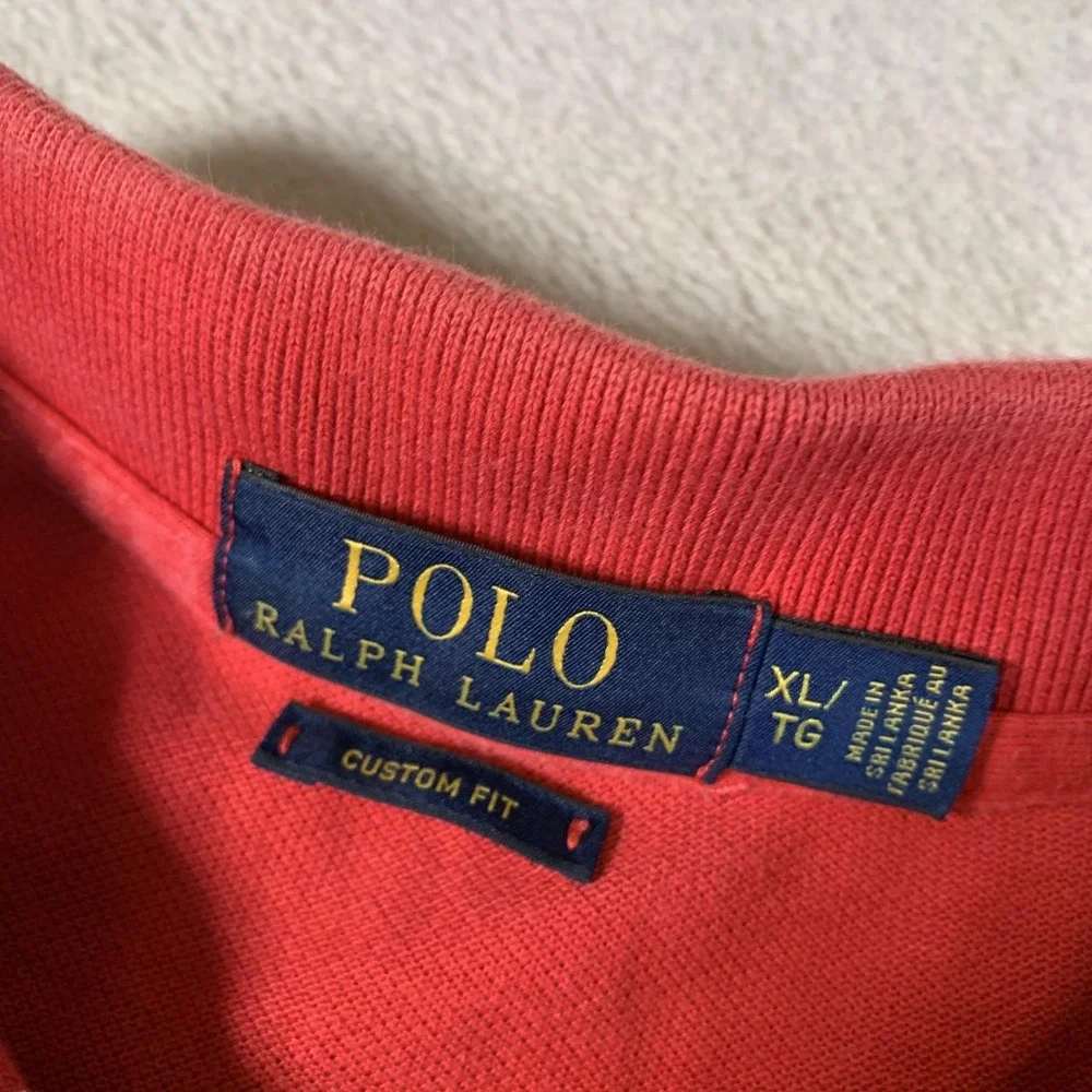 Polo Ralph Lauren Polo Shirt Mens XL Red Custom Fit‎ Short Sleeve Classic Casual